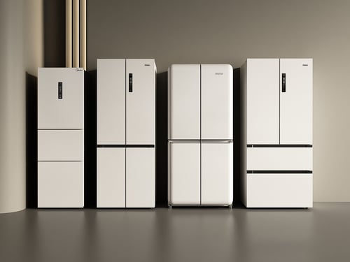 Modern White Refrigerator Set Kitchen Appliance 3D model