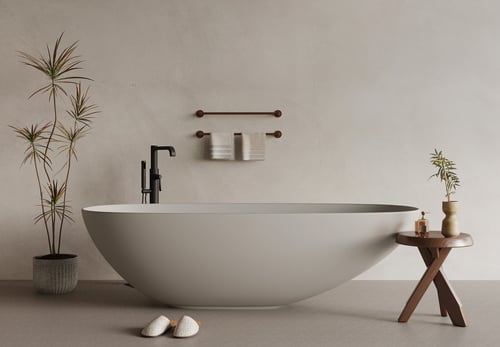 Modern Freestanding Matte Bathtub Bathroom Scene 3D model
