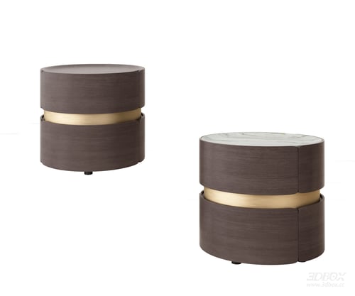 Modern Italian Style Round Side Table Bedside Cabinet 3D model