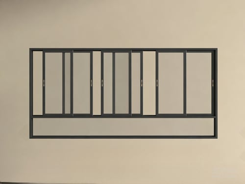 Modern Sliding Aluminum Frosted Glass Window 3D model