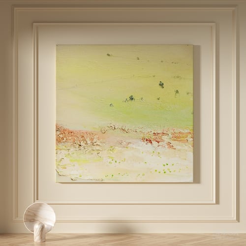 Modern Cream Style Abstract Textured Wall Art Painting 3D model