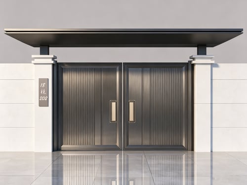 Modern Luxury Villa Double Aluminum Alloy Entry Gate 3D model