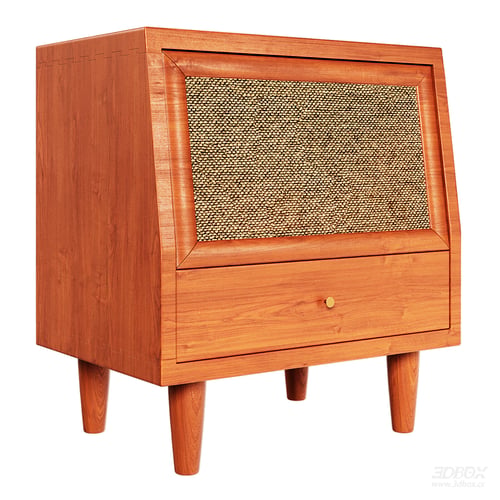 Nordic Minimalist Wooden Nightstand Side Table 3D model