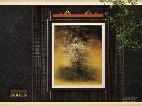 Luxury Abstract Wall Art Decor Frame 3D model