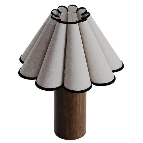 Petal Shade Wooden Base Table Lamp 3D model