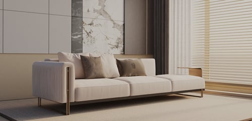 Modern Luxury Fabric Sofa Set with Metal Frame 3D model