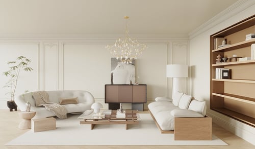 Wabi Sabi Vintage Style Living Room Furniture Set 3D model