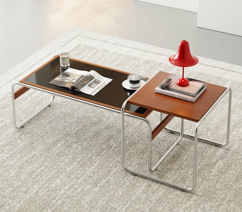 Mid Century Bauhaus Coffee Table Side Table Set 3D model