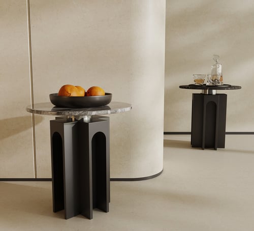 Modern Round Marble Top Side Table 3D model
