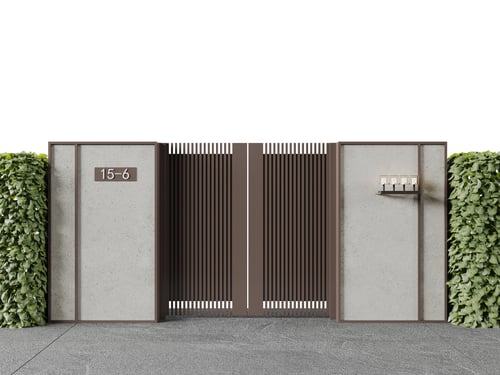 Modern Villa Entrance Gate Exterior Fence 3D model