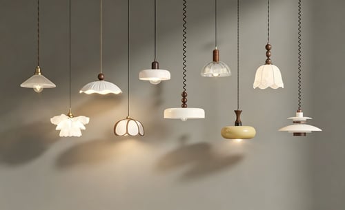 Modern Art Style Pendant Ceiling Lamp Set 3D model