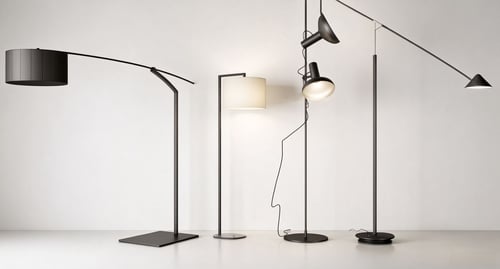 Modern Minimalist Black Metal Floor Lamp Set 3D model