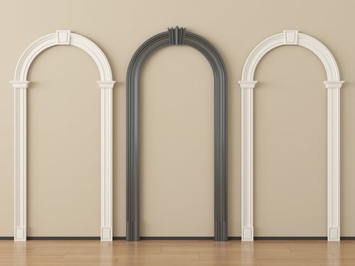 French Style Arched Doorway Molding Frames Set 3D model