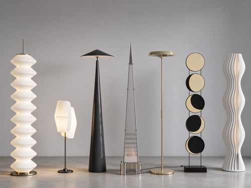 Modern Minimalist Floor Lamp Set Home Interior Lighting 3D model