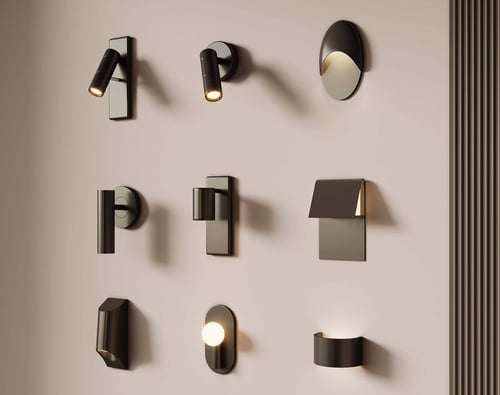Modern Minimalist Wall Sconce Set, Bedside Reading Wall Lamp 3D model