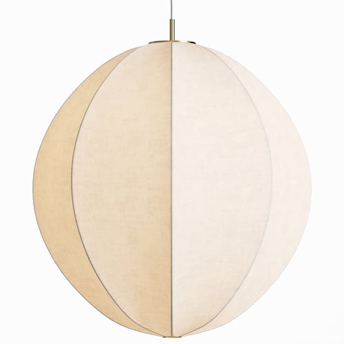 Modern Spherical Linen Fabric Ceiling Pendant Lamp 3D model