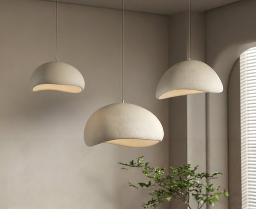 Wabi Sabi Style Dome Pendant Light Set 3D model