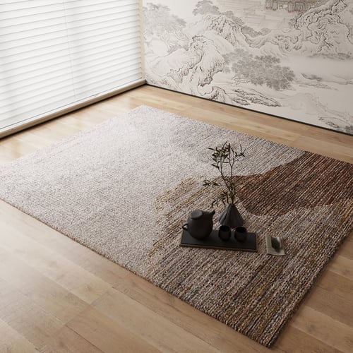 New Chinese Style Textured Woven Carpet 3D model