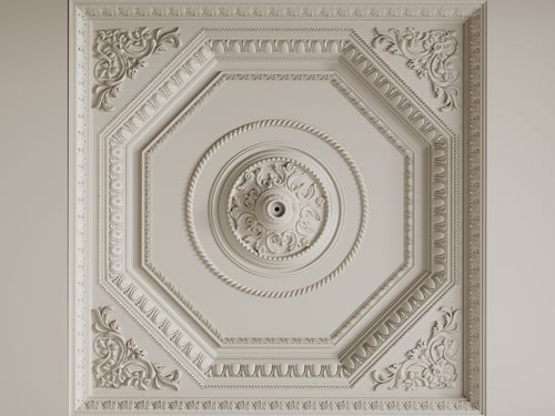 French Style Ornate Decorative Plaster Ceiling Molding 3D model
