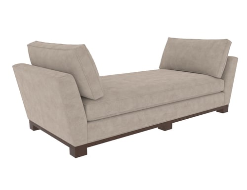 Modern Minimalist Beige Upholstered Chaise Lounge 3D model