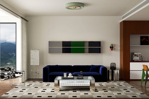 Mid Century Bauhaus Style Living Room Interior 3D model