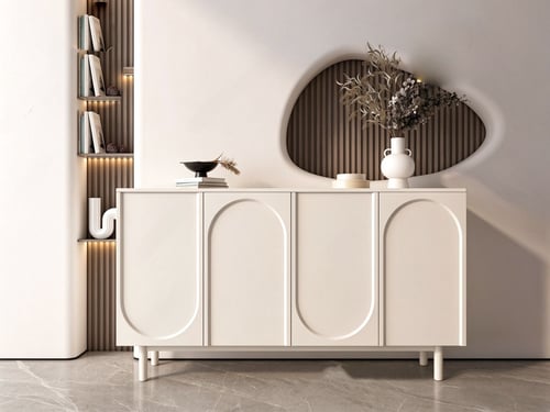 Cream Style Modern Minimalist Sideboard Cabinet 3D model