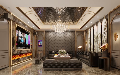 American Style Luxury Karaoke KTV Room Interior Scene 3D model