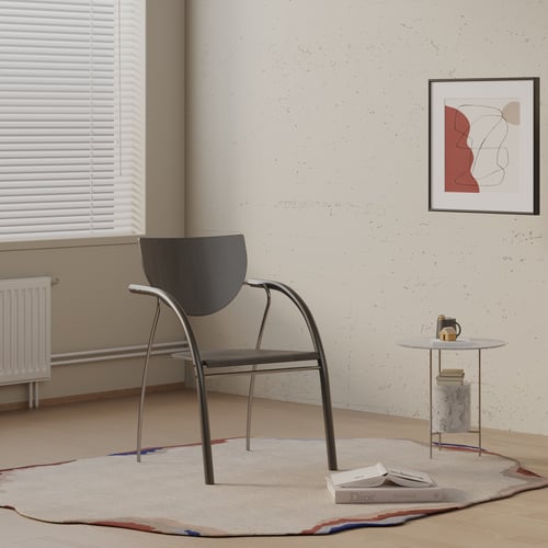 Modern Metal Frame Dining Chair 3D model