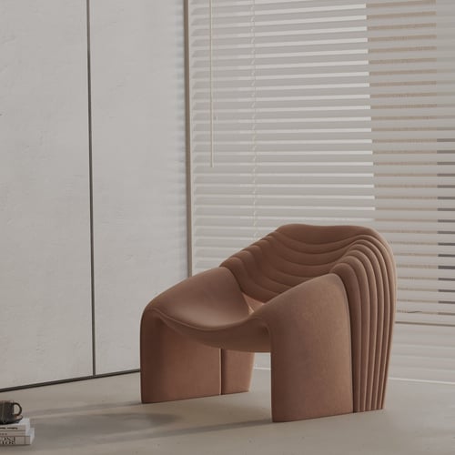 Modern Minimalist Fabric Upholstered Accent Armchair 3D model