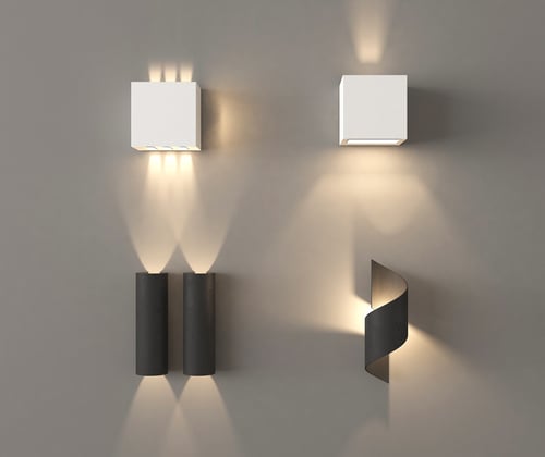 Modern Minimalist Wall Lamp Set, Ambient Wall Mounted Lighting 3D model