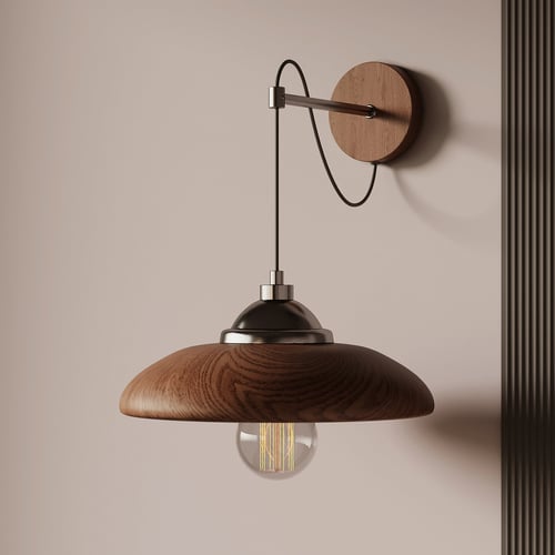 Modern Mid-Century Wooden Wall Sconce 3D model