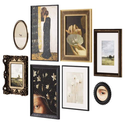 Vintage Framed Painting Artwork Set Wall Decor 3D model
