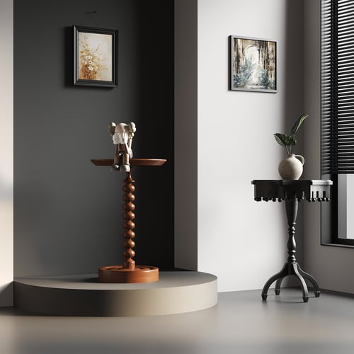 French Vintage Mid-century Side Table Set 3D model