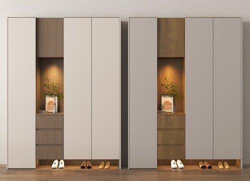 Modern Hallway Shoe Storage Cabinet Set 3D model