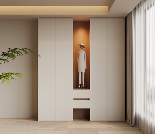 Modern Minimalist Hallway Entry Shoe Cabinet 3D model