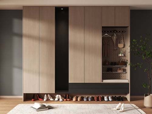 Modern Wooden Entryway Shoe Storage Cabinet 3D model