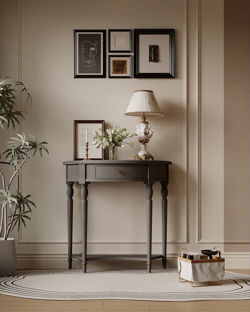 French Vintage Style Wooden Console Table Entryway 3D model