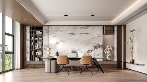 Modern Luxury Manager Office Interior Scene 3D model