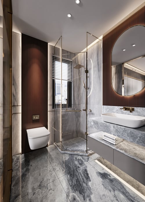Modern Luxury Marble Bathroom Scene 3D model