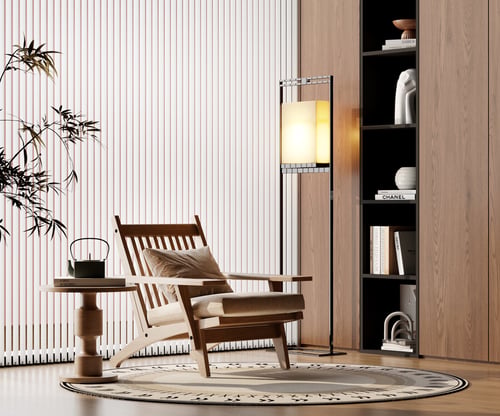 New Chinese Style Wooden Armchair Scene 3D model