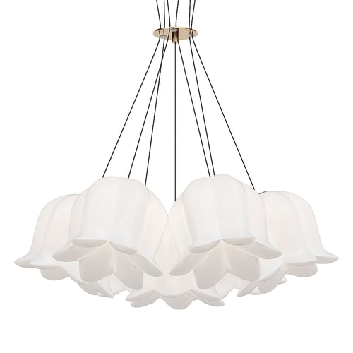 Modern Flower Shape Frosted Glass Ceiling Chandelier 3D model