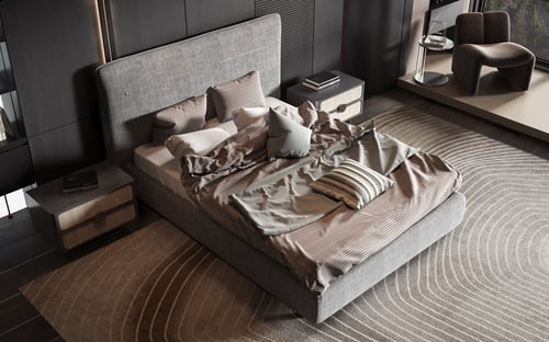 Modern Luxury Upholstered Bed Bedroom Scene 3D model