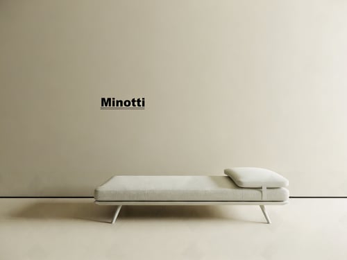 Modern Minimalist White Fabric Chaise Lounge Daybed 3D model