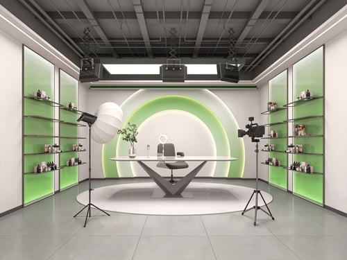 Modern Green Product Display Live Streaming Showroom 3D model