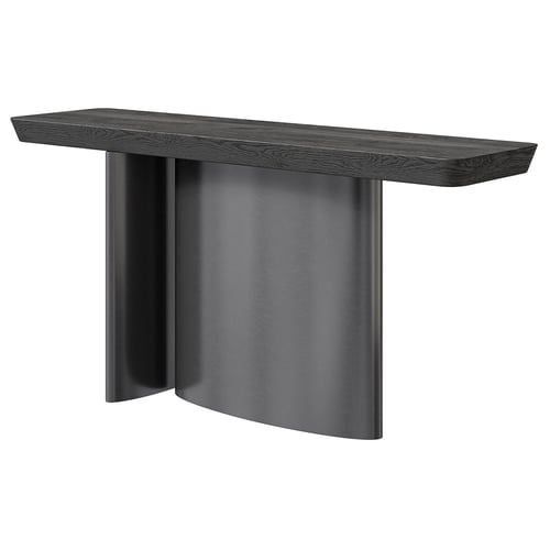 Modern Dark Wood Metal Base Console Table 3D model
