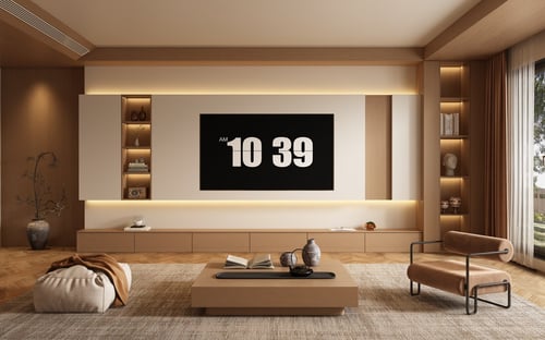 New Chinese Style Living Room with TV Wall and Furniture 3D model
