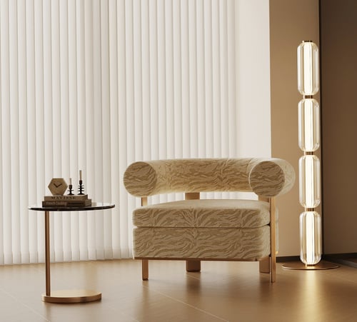 Modern Luxury Single Sofa with Side Table and Floor Lamp 3D model