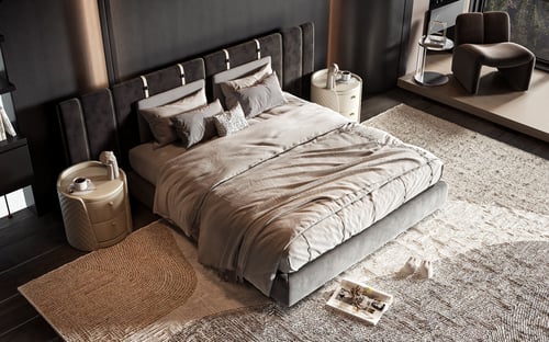 Modern Luxury Double Bedroom Interior Scene 3D model