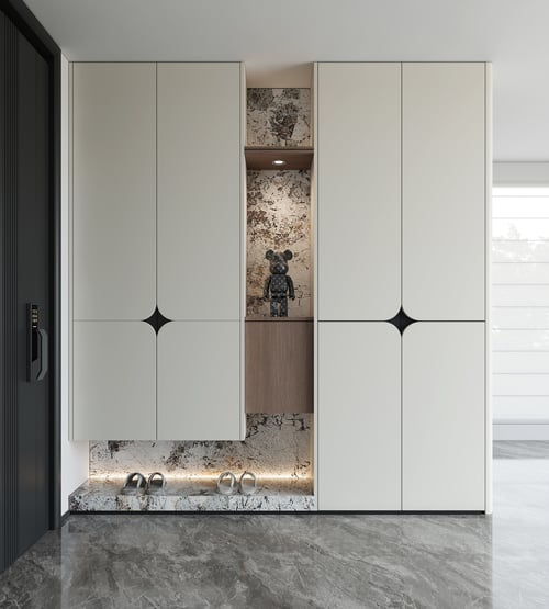 Modern Italian Minimalist Entry Shoe Cabinet Hallway Furniture 3D model