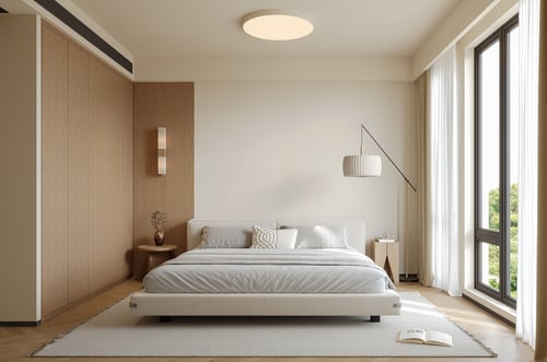 Modern Wabi Sabi Wooden Style Bedroom Interior 3D model